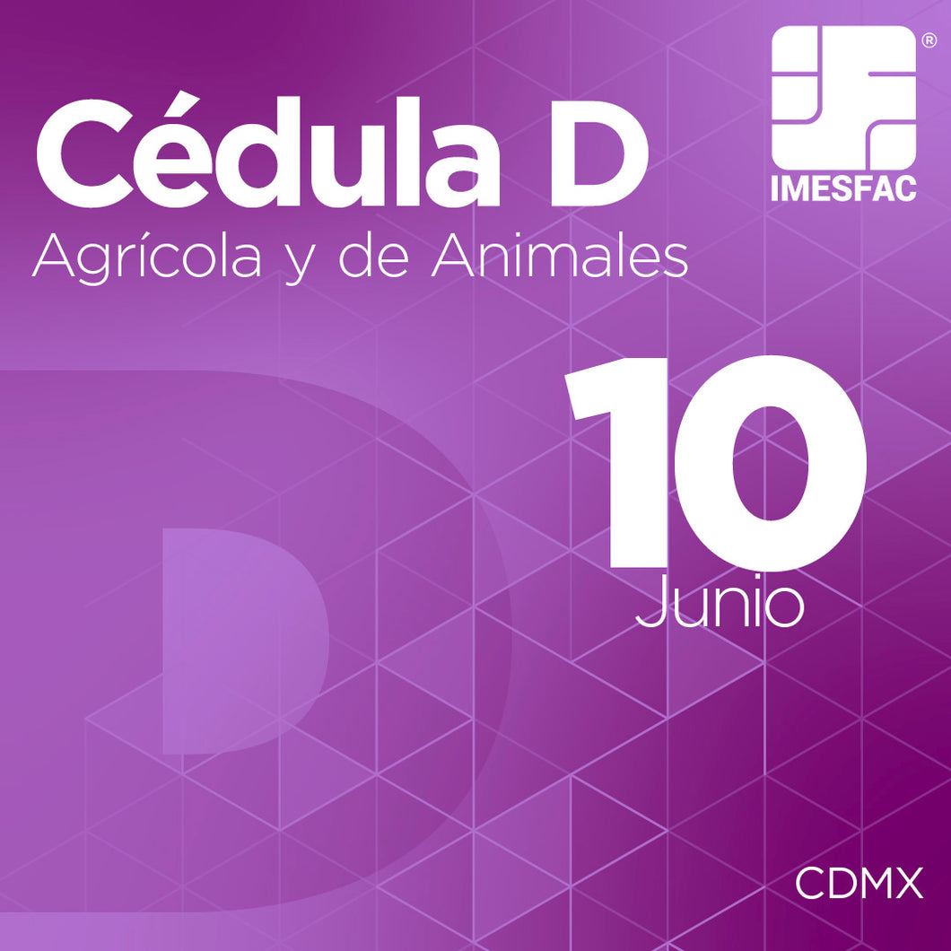 Cédula D: Agrícola y Animales - Junio 2024