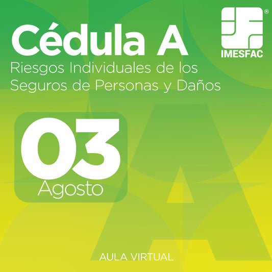 Cédula A: Riesgos Individuales de los Seguros de Personas y de Daños (Online) - Agosto 2026