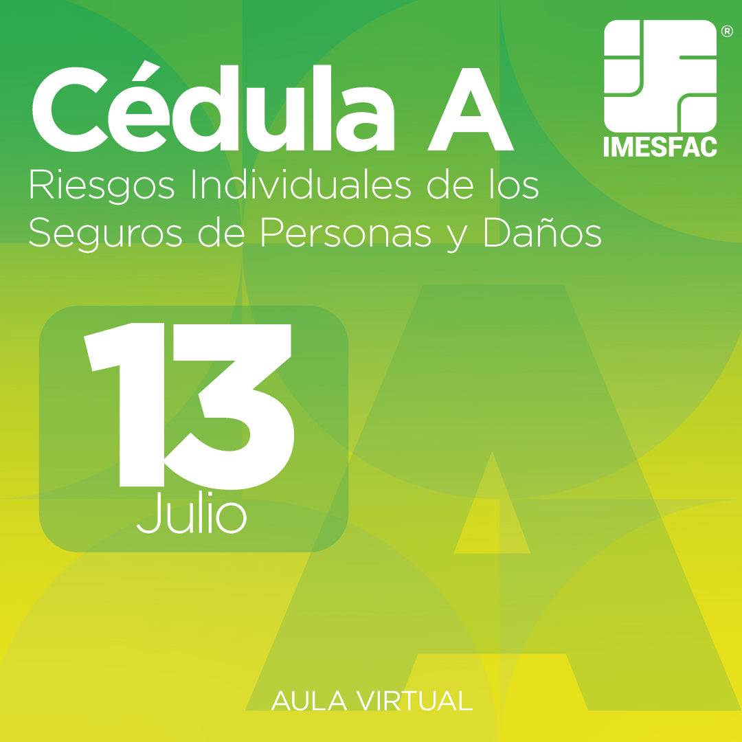 Cédula A: Riesgos Individuales de los Seguros de Personas y de Daños (Online) - Julio 2026