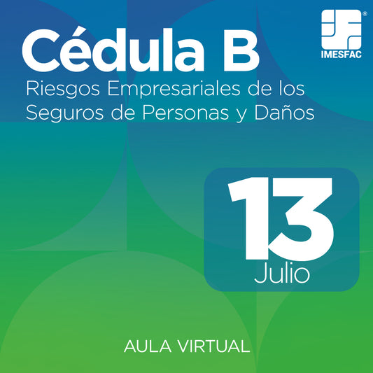 Cédula B: Riesgos Empresariales de los Seguros de Personas y de Daños (Online) - Julio 2026